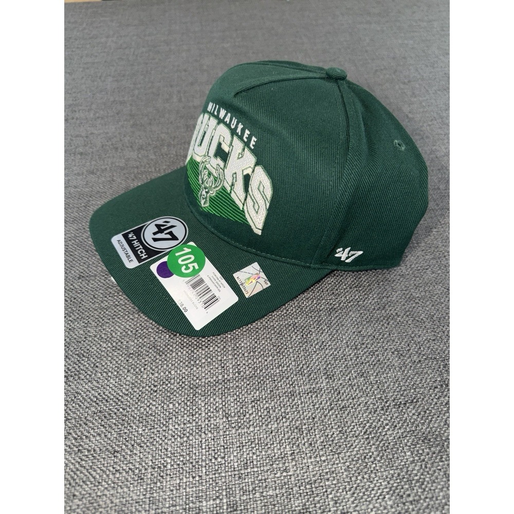 47 Brand Milwaukee Bucks Hitch Snapback Hat Adjustable Green NBA NWT Cap